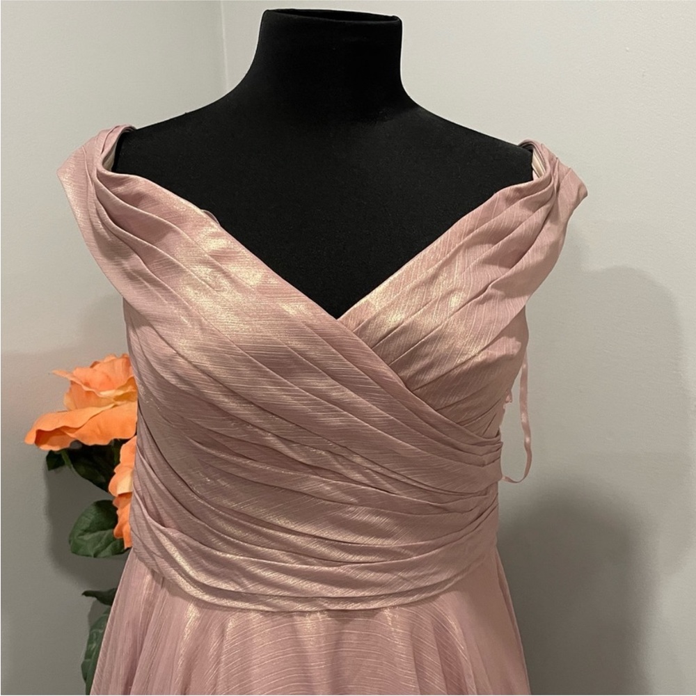 La Femme 29172 Pink Metallic Off The Shoulder Gown 12 View 5